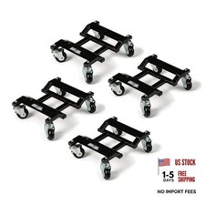 6000LBS Car Dolly Set of 4 - Anti-Deformation for Vehicle Moving - New - Black