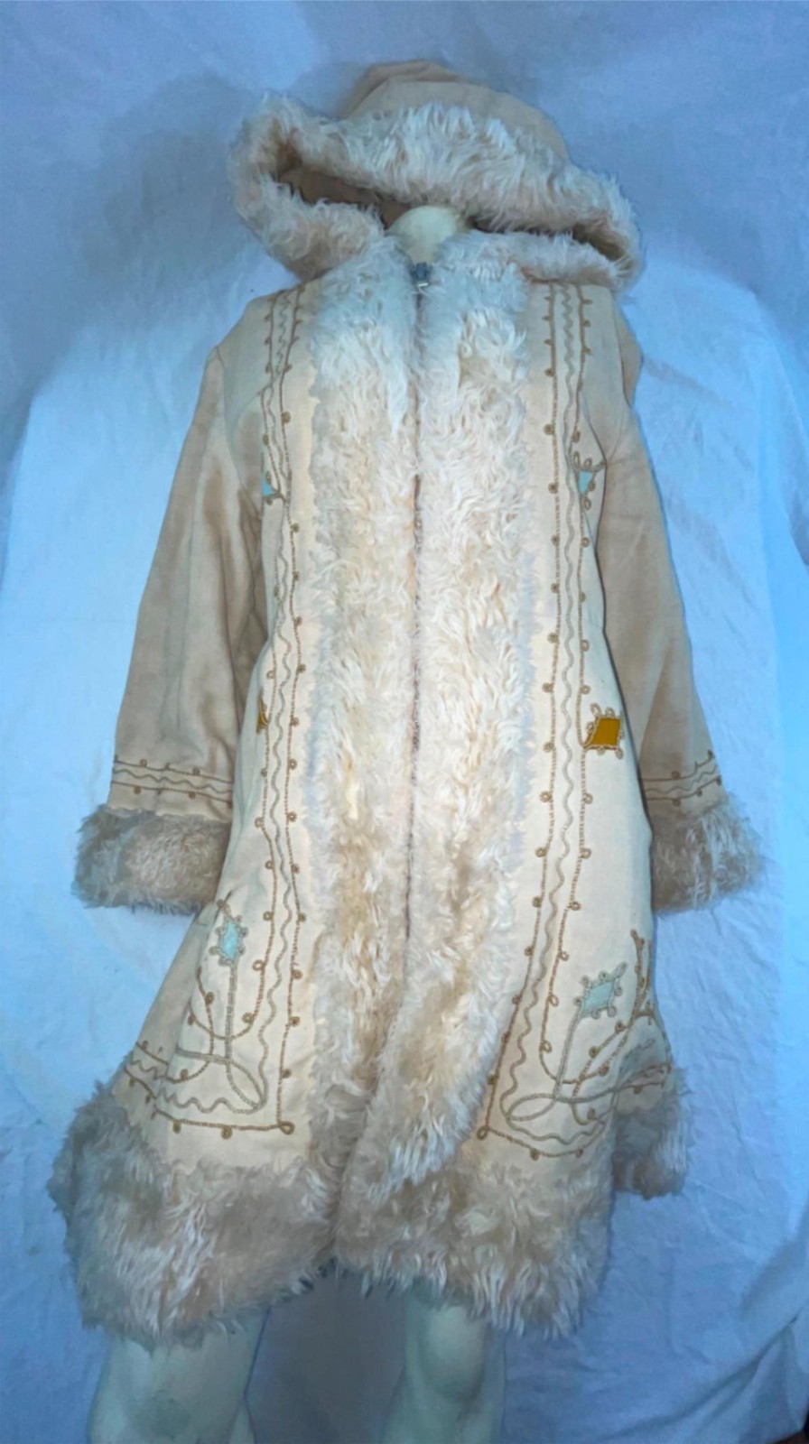 VTG 60S 70S WOMENS HOODED ZIP PRINCESS PENNY LANE DISCO HIPPY COAT JACKET image 6