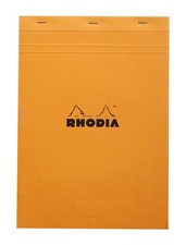 Rhodia Staplebound Notepad - Graph 80 sheets - 8 1/4 x 11 3/4 - Orange cover