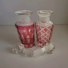 Vintage Perfume Bottles with Glass Stopper Cranberry Crystal Cut Glass. 1 Set 2 — photo 6