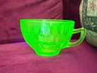 Federal Thumbprint Uranium Coffee Tea Cup Oblong Dots Glows 1920s Depression
