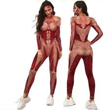Halloween Attack on Titan Female Titan Annie Leonhart Costume Cosplay Jumpsuits