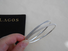 2 LAGOS Sterling Silver Caviar Beaded Bangle Bracelet Size 8"