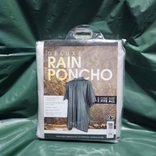 Deluxe Rain Poncho Adult One Size Waterproof Heavy Duty Vinyl