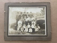 Vintage PHOTO 1911 John Amos Family & Grandchildren ID'd Genealogy