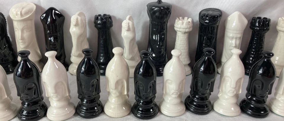 复古邓肯风格大型陶瓷棋棋棋棋盘游戏(无板) — 第 2/4 张图片