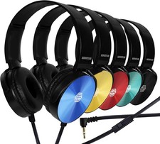 Classroom Headphones Bulk 25 Pack with Microphone