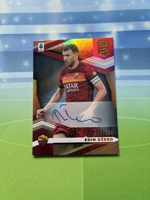 2020-21 Panini Chronicles Elite Serie A Auto Edin Dzeko /500 Roma b