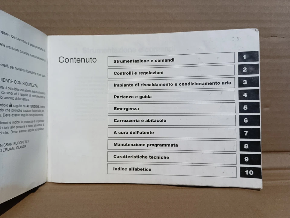 Libretto Uso E Manutenzione Nissan Micra 92 / 02 Italiano Manuale Istruzioni  - Immagine 2 di 4