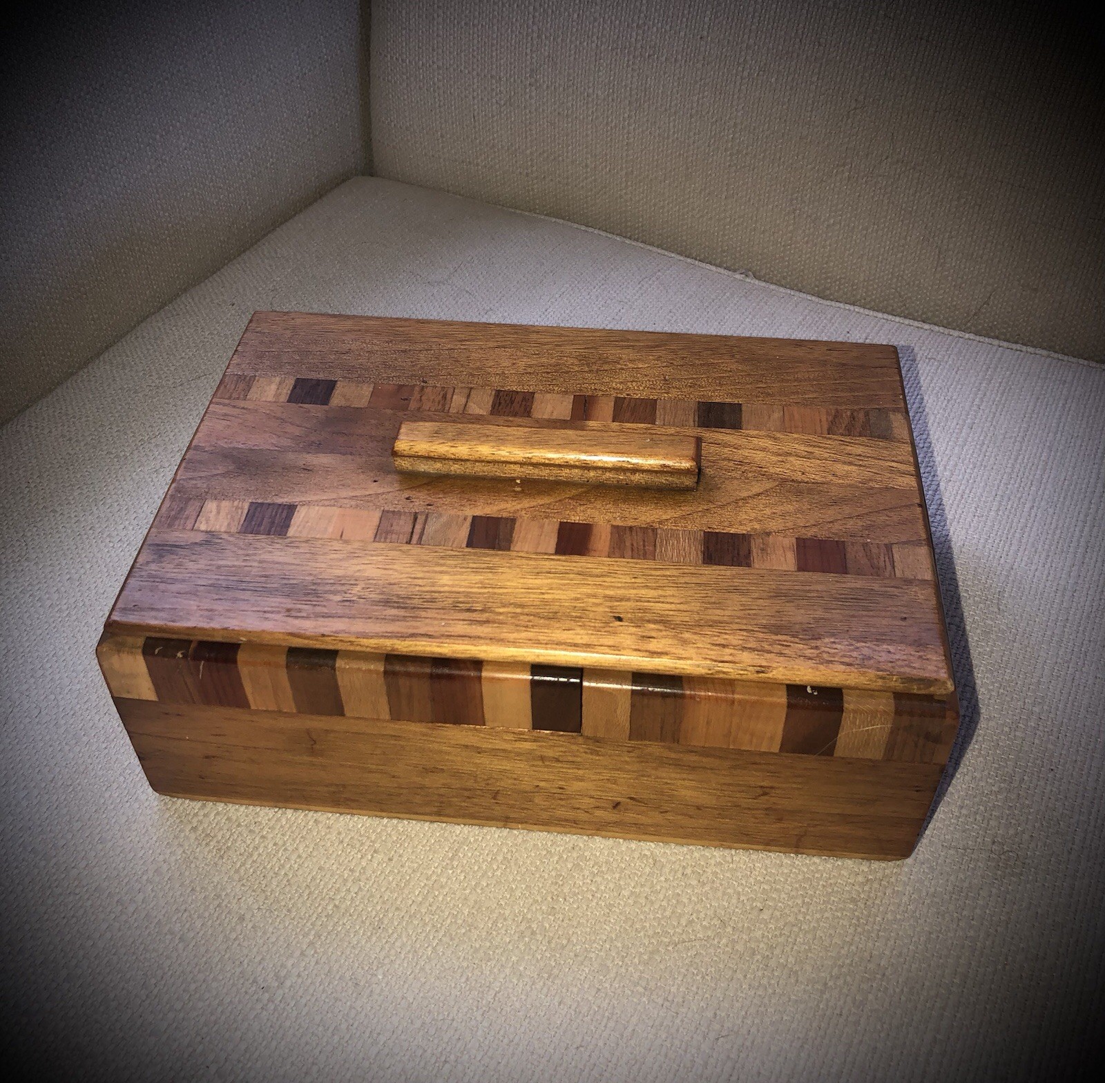 VINTAGE MCM MID CENTURY MODERN INLAID WOOD TRINKET JEWELRY BOX