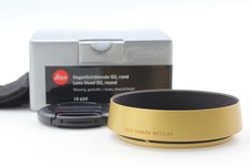 Unused in BOX Leica Round Lens Hood Q3 19659 Gold w/ Pouch Cap from JAPAN