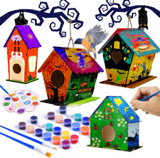 4 Pack Bird House Crafts for Kids Ages 5-8 8-12, Buildable DIY Birdhouse Kit for