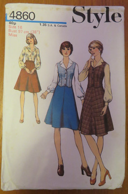 (1974) Style 4860 Schnittmuster Damen A Linie Röcke Weste Bluse Schnitt 16