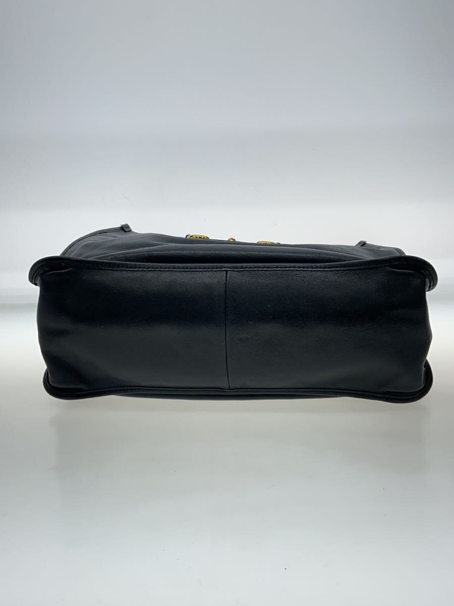 GUCCI 623694 Horsebit 1955 Black Leather Tote Bag Shoulder Gold