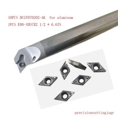 TOOL ZIMI Solid Carbide Boring Bar 1/2'' x 6.0'' E08-SDUCR2 + DCGT070202 aluminum