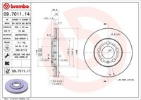 2X Brembo Bremsscheibe 09.7011.11 FüR Audi Seat Skoda VW
