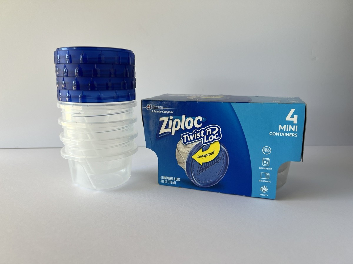 New Ziploc Twist n Loc Lock 4 Pack Mini 4oz lot of 8 total | eBay
