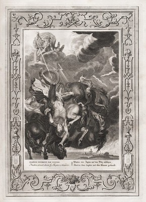 Phaeton Jupiter Blitz Greek mythology Mythologie engraving Picart 1730