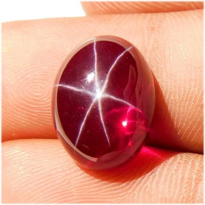 Natural Red Ruby Star 6 Rays Oval Cabochon Loose Gemstone 09.90Cts.