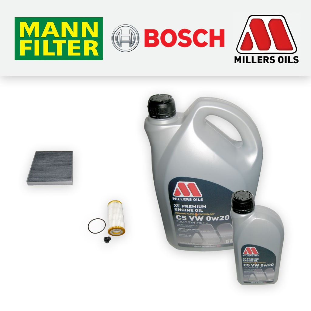 SERVICE KIT for AUDI Q2 GA 2.0 TFSI OIL CABIN FILTERS with 0w20 OIL (2017-2026)