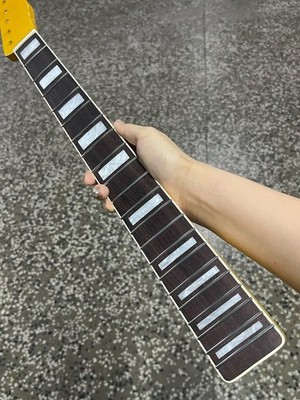 Yellow 21 Fret Electric Guitar Neck Gloss White Blocks Inlay Rosewood Fretboard