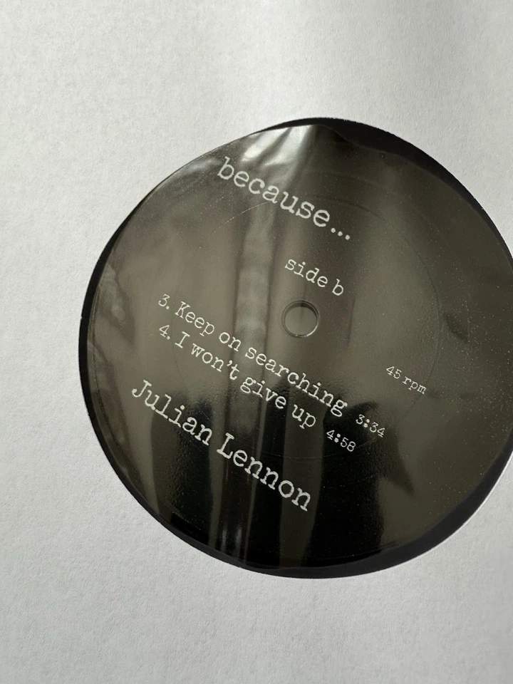 Julian Lennon SIGNED 4 Track Vinyl BECAUS LTD EP John The Beatles RARE NEW - Image 2 of 4