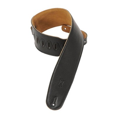 Levys M4GF 3,5'' gepolsterter Leder-Gitarrengurt (schwarz)