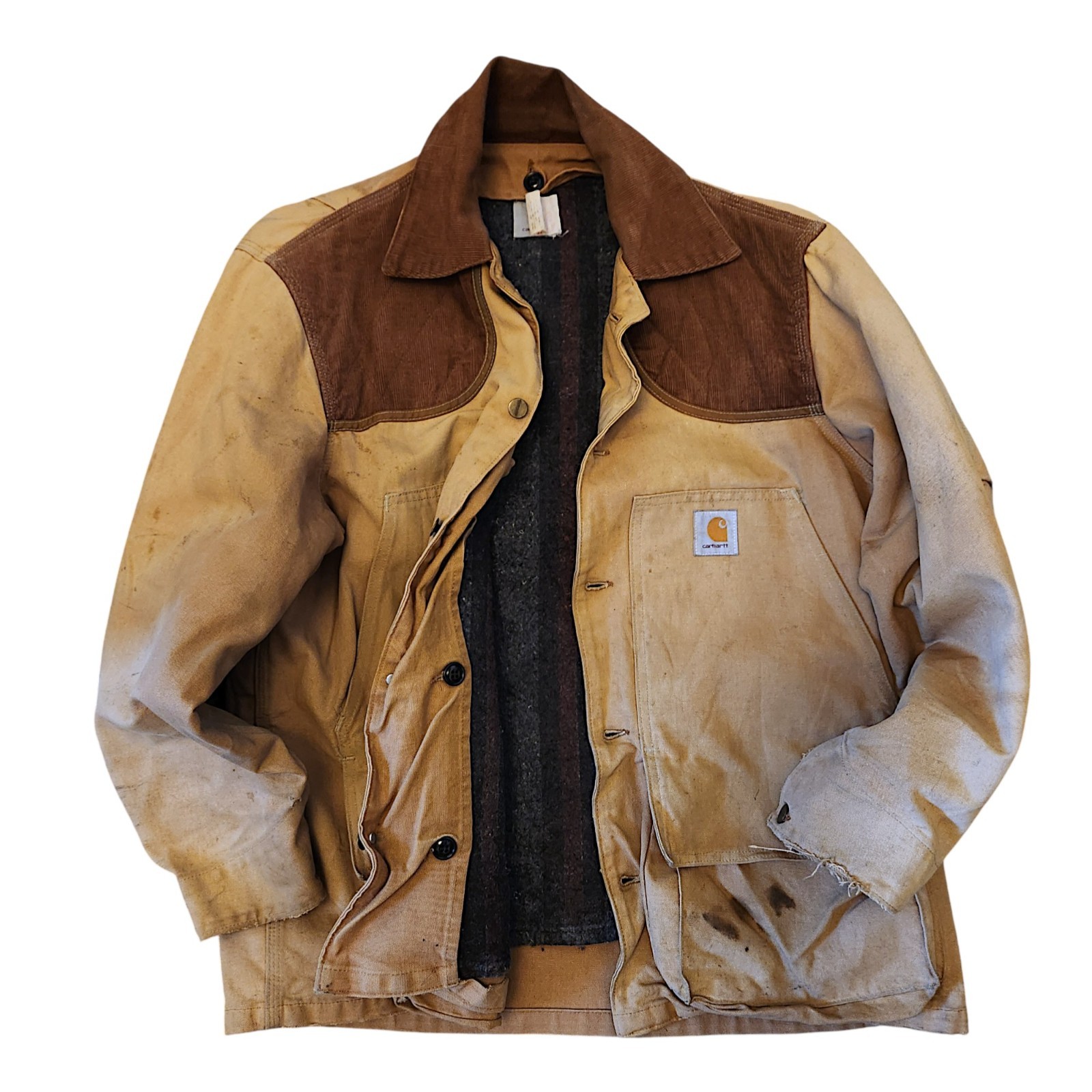 Vintage 80's Carhartt Hunting Chore Jacket XL Blanket… - Gem