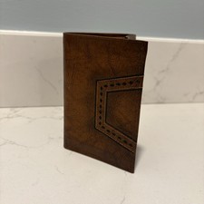 Rolfs Leather Wallet Cowhide Bi-fold Billfold Flip Fold Brown Vintage Cowboy