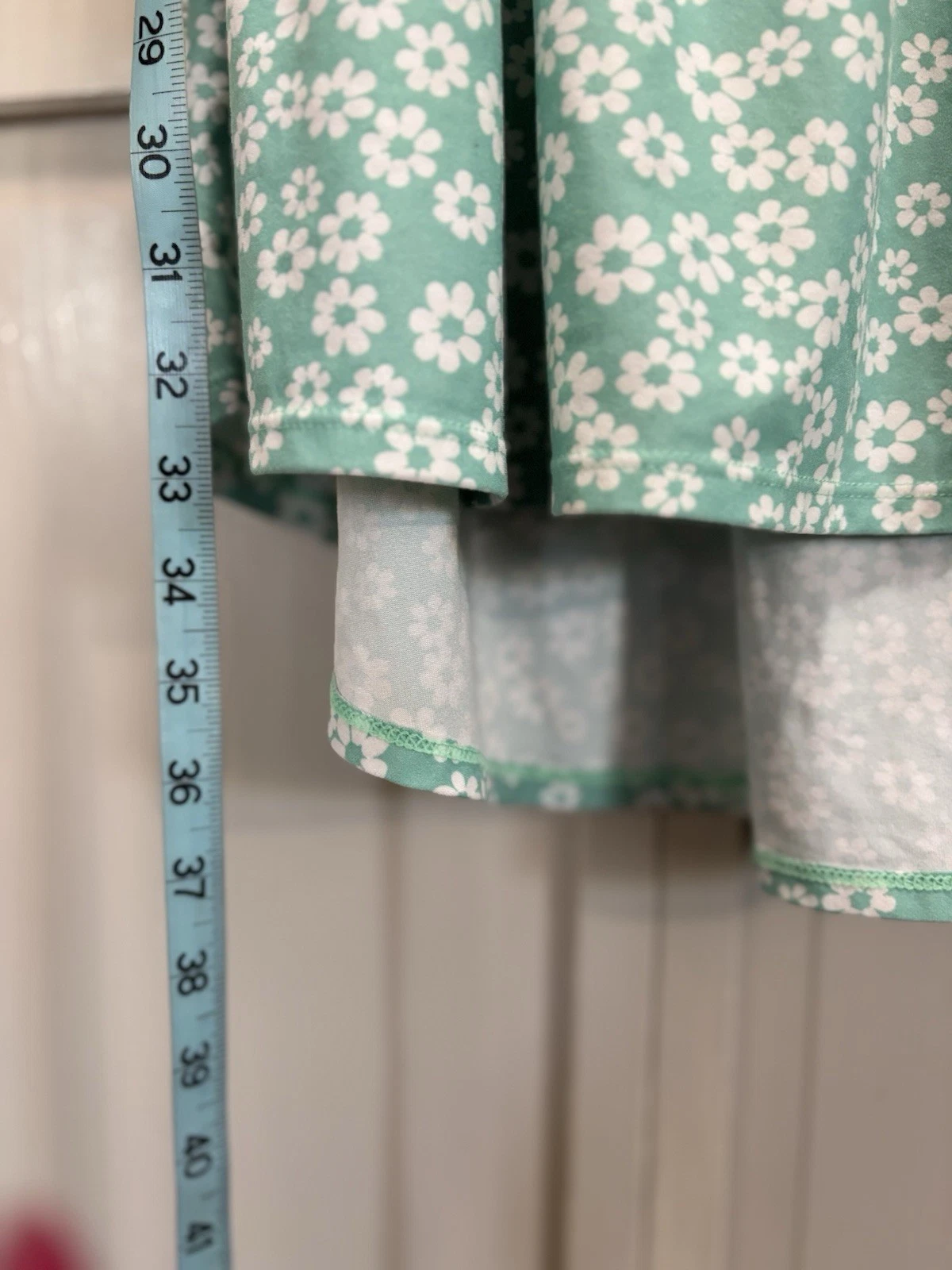 VETEMENTS Abito da sole floreale verde bianco senza confini con volant e spalline taglia M alto basso