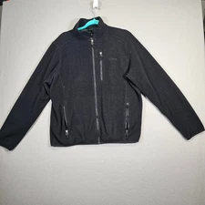 L.L. Bean Fleece Jacket Full Zip Men's Large Black Lightweight Outdoor Coat