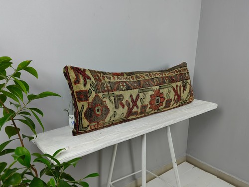 Cuscino Lombare 12x40 Kilim – Tappeto Turco Copricuscino Panca Lunga Decorazione Divano - Foto 10 di 15