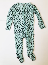 Posh Peanut Bamboo Baby Zippy Pajamas Blue Black Dots Size 6-9 Months