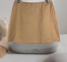 The Limited Stretch Metallic Khaki Skirt A Line VTG Lined Made In USA Size 10