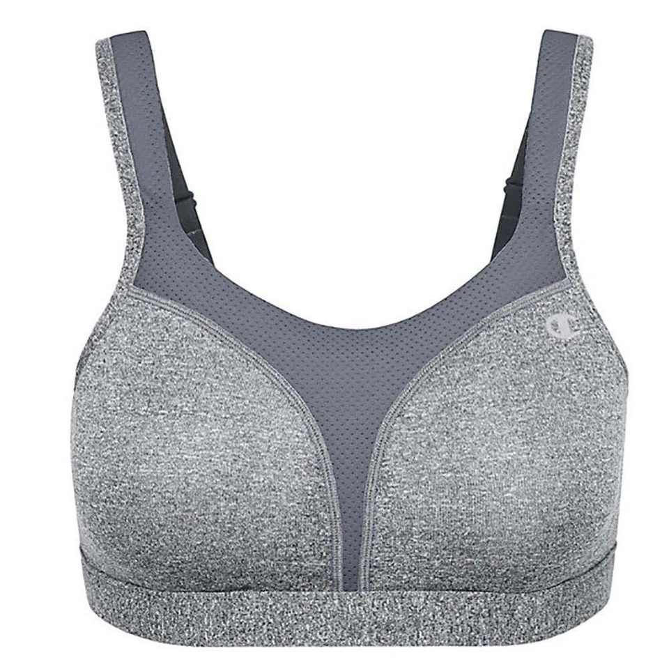 Sujetador deportivo Champion Spot Comfort inalámbrico de alto impacto 1602 gris jaspeado 34DD Foto 2 de 2
