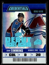 2019-20 Upper Deck Credentials Conor Timmins 090/699 Colorado Avalanche #98