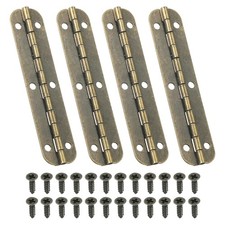 4 Pack Small Piano Hinge 2.6" x 0.6" Mini 180-Degree Jewelry Box Hinges Brown