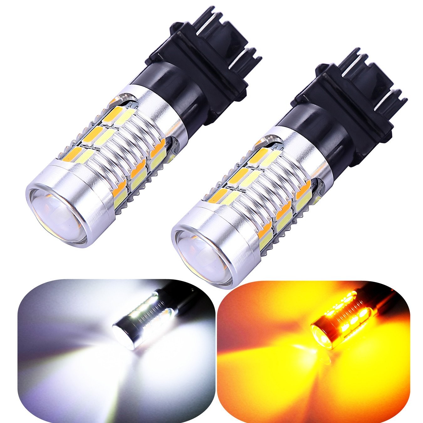 3157 3057 3357 4157 Turn Signal White Yellow Amber Switchback Led Light...