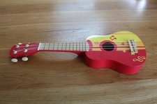 Hape Ukulele Children's Music Instrument Yellow Red fun kid musical small guitar