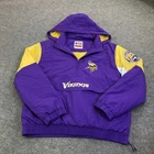 Minnesota Vikings Jacket Mens Large Purple NFL Football Ultra Game Pullover