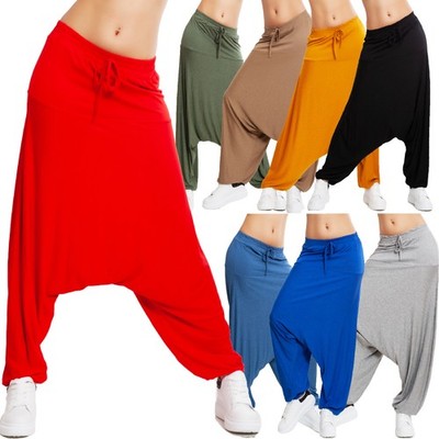 Pantaloni donna cavallo basso harem turca sarouel fitness sport
