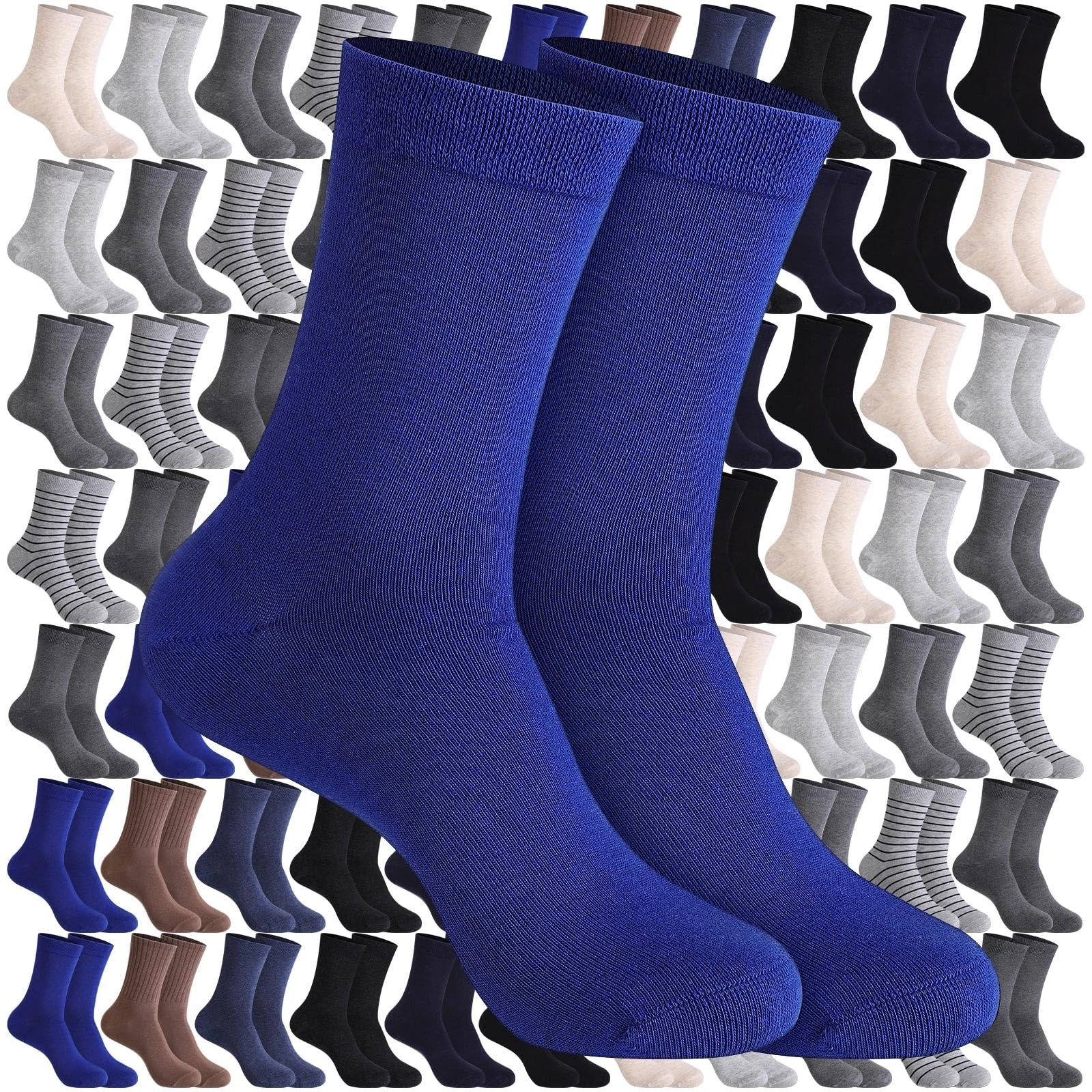 Croloose 100 Pairs Thermal Winter Socks Bulk for Homeless 9-13, Multi Colors