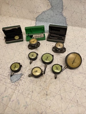Lot Of 9 federal ames dial indicators parts or repair With Cases. B21 C71 B5M