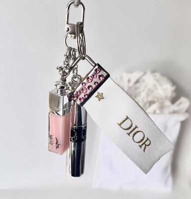 Dior Addict Lip Maximizer Plumping Gloss Mini + Mascara Keyfob Bag Charm Dustbag