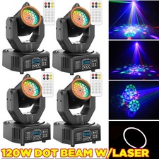 120W LED Moving Head Stage Light w/Laser DMX RGB Pattern Beam DJ Disco Lights