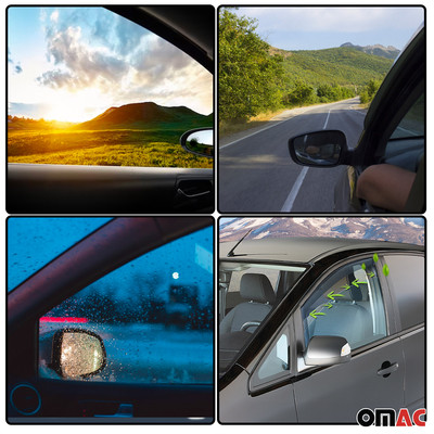 Windabweiser-Set Für Opel Mokka B (2021–2025) – 4-tlg., Aus Acryl, Dunkel Getönt, Einfache Clip-On-Montage
