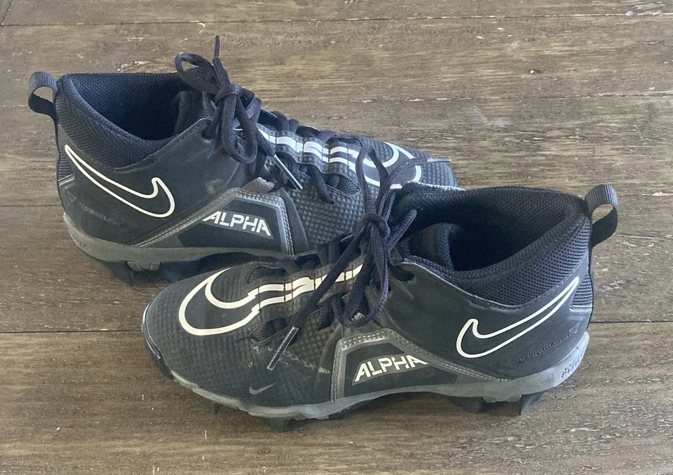 Nike Alpha Menace Shark 3 Youth Football Cleats Size 4.5 Wide Model# CV0583-010 - Image 2 of 4