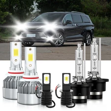 For Toyota Sienna 2004-2005 6X LED Headlight Bulbs High Low Beam+Fog light 6000K