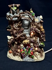 Wizard Herb Institute Halloween Village House Porcelain Lighted 7.5 in x 5in