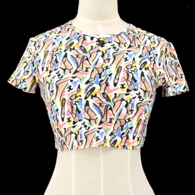 Chanel P95 #40 Short Sleeve Cropped T-shirt Multicolor 79702 | eBay